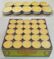 Nến tealight bơ (sáp bơ thơm): 16.000 đ/vỉ 10 viên, 110.000 đ/hộp 100 viên