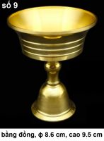 Chân đèn nến bằng đồng, số 9 (cao 9,5 cm)