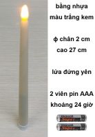 1. Đèn nến cây, màu trắng kem (ɸ chân 2 cm, cao 27 cm): 30.000 đ/cây, 6 cây = 150.000 đ