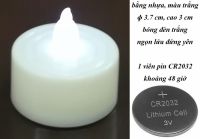 6T. Đèn nến tealight (ɸ 3,7 cm, cao 3 cm), bóng trắng: 12.000 đ/cái, 6 cái = 60.000 đ, ...