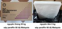 12. Sáp paraffin 60 độ của Shell Malaysia (dạng tấm, màu trắng sữa, không mùi): đổ ly cốc, đổ khuôn đều được