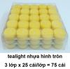 Tealight nhựa hình tròn, trái tim, vuông, chén nhỏ: dùng tim bấc nhỏ, xếp nến cách xa: 909 - 3.000 đ/cái - anh 2
