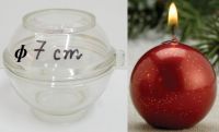 Khuôn nến quả cầu, nến trái châu ɸ 7 cm: 70.000 đ/cái, 6 cái = 350.000 đ