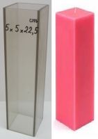 Khuôn nến trụ vuông cạnh 5 cm, cao 22,5 cm: 130.000 đ/cái, 6 cái = 650.000 đ