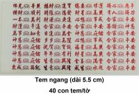 5. Tem ngang màu đỏ 40 cái/tờ: 2.800 - 5.000 đ/tờ