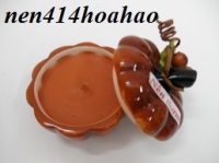 Nến thơm hũ gốm bí ngô ɸ 6,5 cm, cao 6 cm