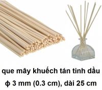 Que mây khuếch tán tinh dầu, màu be tự nhiên không tẩy, ɸ 3 mm (0,3 cm) dài 25 cm: 500 - 2.000 đ/cây