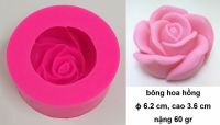 Khuôn silicon bông hoa hồng LỚN ɸ 6,2 cm, cao 3,6 cm: 80.000 đ/cái, 6 cái = 400.000 đ