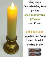 3A. Đèn nến cây liền đế, thân chảy ɸ 4 cm cao 23 cm: 40.000 đ/cây