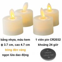 6. Đèn nến tealight lửa dao động ɸ 3,7 cm cao 4,7 cm: 10.000 đ/cái