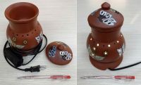 Đèn điện xông tinh dầu gốm đỏ 17 cm (tính luôn nắp đậy): 300.000 đ/cái