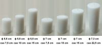 Nến trụ tròn, nến trụ, nến pillar ɸ 5,5 - 7,3 cm, cao 7,5 - 22,5 cm (7 size): 20.000 - 110.000 đ/cái
