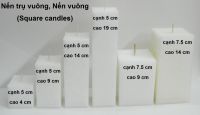 Nến trụ vuông, nến vuông: có 6 size