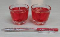 Nến ly cốc múi 5 x 5 cm, sáp gel đỏ ɸ 5 cm, cao 5 cm, ≈ 6 giờ: 8.333 - 12.000 đ/cặp