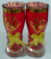 Đèn nến ly nơ cao, sáp gel đỏ ɸ 6,5 cm cao 15 cm ≈ 2 ngày: 80.000 đ/cặp