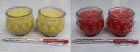Nến bơ ly sen 06, màu vàng/đỏ, ɸ 6,7 cm cao 5,2 cm ≈ 12 giờ: 35.000 - 40.000 đ/cặp