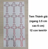 10. Tem Thánh giá màu đỏ 12 cái/tờ: 2.800 - 5.000 đ/tờ