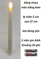 1. Đèn nến cây màu trắng kem ɸ chân 2 cm, cao 27 cm: 30.000 đ/cây, 6 cây = 150.000 đ