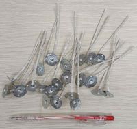 3. Tim bấc cotton VÂN SỌC kẹp bấm đế sẵn, lửa LỚN (dùng cho sáp khó cháy hoặc nến ly cốc TO, nến trụ TO): 450 - 2.500 đ/cái